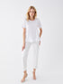 LC Waikiki Crew Neck Straight Short Sleeve Women Blouse